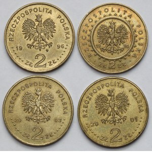 2 złote 1996-2003 - w tym Zygmunt II August - zestaw (4szt)