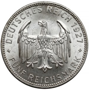 Weimar, 5 Marks 1927-F, Stuttgart - University of Tübingen