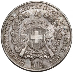 Szwajcaria, 5 franków 1872 - Talar strzelecki, Zurich