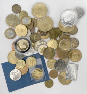 Żetony i medaliki MIX, w tym srebro - zestaw