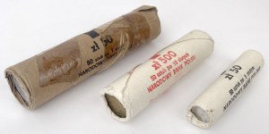 Bank rolls of 1 and 10 zlotys - set (3pcs)