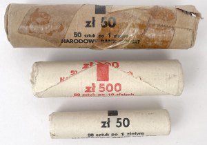 Bank rolls of 1 and 10 zlotys - set (3pcs)