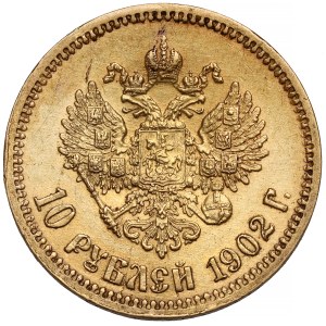 Rosja, Mikołaj II, 10 rubli 1902 AP, Petersburg