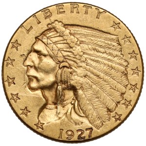 USA, 2-1/2 dolara 1913, Philadelphia - Głowa Indianina