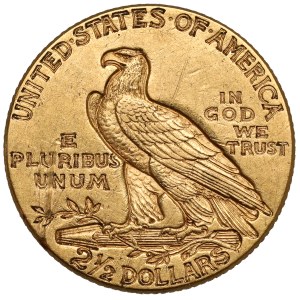 USA, 2-1/2 dolara 1913, Philadelphia - Głowa Indianina