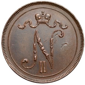 Finlandia / Rosja, Mikołaj II, 10 penniä 1908