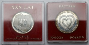 Échantillon ARGENT 200 et 1000 or 1974 et 1986 - set (2pcs)
