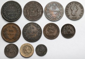 MIX mondial pièces de monnaie en cuivre 19ème siècle - set (11pcs)