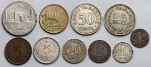 Estonie, de 1 envoyé à 2 couronnes - set (10pcs)