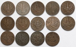 1 penny 1923-1939 - set (14pcs)