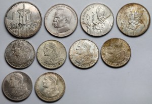 ARGENT Jean-Paul II, Pilsudski et Solidarité - set (10pcs)
