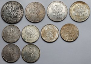 ARGENT Jean-Paul II, Pilsudski et Solidarité - set (10pcs)