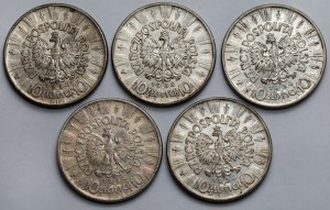 Pilsudski 10 zloty 1936 - package (5pcs)