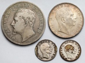 Bulgarie, Roumanie, Serbie, pièces en argent - set (4pc)