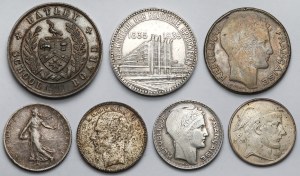 Pièces et médailles mondiales en ARGENT - set (7pcs)