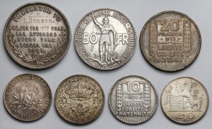 Pièces et médailles mondiales en ARGENT - set (7pcs)