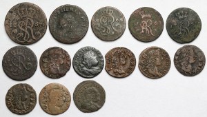 Royal Poland, pièces de monnaie en cuivre - set (14pcs)