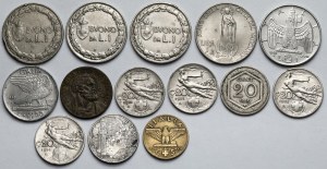 Italie, Série de pièces du 20e siècle (14 pièces)