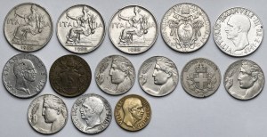Italie, Série de pièces du 20e siècle (14 pièces)