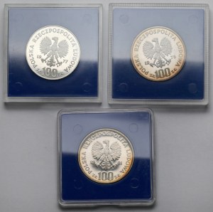 100 zloty 1977-1981 animaux - set (3pcs)