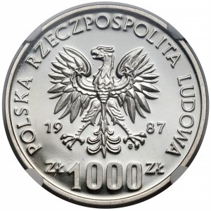 Próba SREBRO 1.000 złotych 1987 Kazimierz III Wielki - półpostać