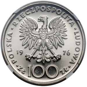 Próba NIKIEL 100 złotych 1976 Pułaski - na wprost