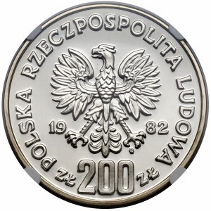 Próba SREBRO 200 złotych 1982 XII MŚ w piłce nożnej - Espana - w lewo