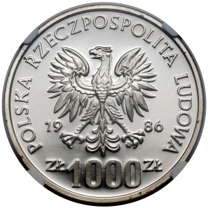 Próba SREBRO 1.000 złotych 1986 Sowa