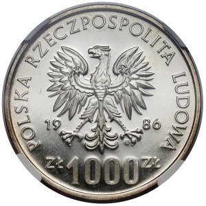 Próba SREBRO 1.000 złotych 1986 MŚ w piłce nożnej