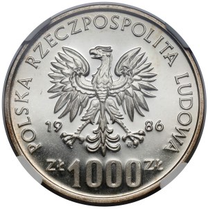 Próba SREBRO 1.000 złotych 1986 MŚ w piłce nożnej