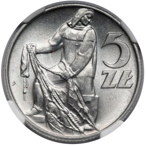 5 złotych 1958 Rybak - wąska ósemka