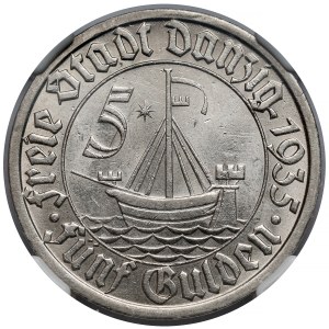 Gdańsk, 5 guldenów 1935 Koga