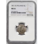 Księstwo Warszawskie, 5 groszy 1811 IS