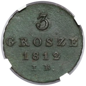 Duchy of Warsaw, 3 pennies 1812 IB