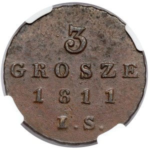 Księstwo Warszawskie, 3 grosze 1811 IS
