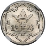 Gdańsk, 5 fenigów 1923 - stempel LUSTRZANY