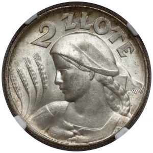 Kobieta i kłosy 2 złote 1925 z kropką, Londyn