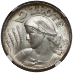 Kobieta i kłosy 2 złote 1925 z kropką, Londyn