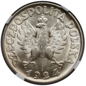 Kobieta i kłosy 2 złote 1924 Filadelfia - ODWROTKA