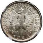 Kobieta i kłosy 2 złote 1924 Filadelfia - ODWROTKA