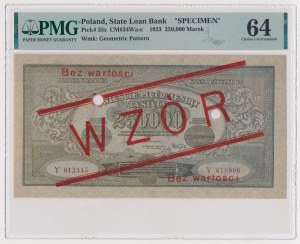 250,000 mkp 1923 - MODEL - Y 012345 / 678900