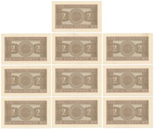 2 zł 1941 - AF - numéros consécutifs (10 pcs)
