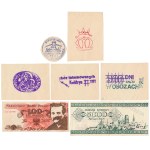 Solidarność, zestaw banknotów i pieczęci (7szt)