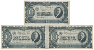 Russie, 10 Tchernovs 1937 - set (3pcs)