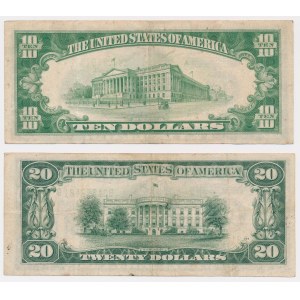 USA, 10 i 20 Dollars 1934 - zestaw (2szt)