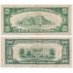 USA, 10 i 20 Dollars 1934 - zestaw (2szt)