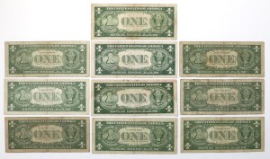 USA, 1 Dollar 1935-1957 Silver Certificate - set (10pcs)