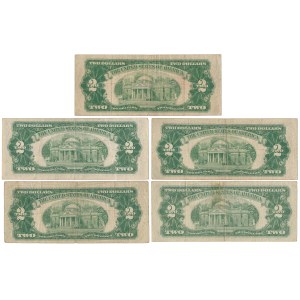 USA, 2 Dollars 1928-1963 - zestaw (5szt)