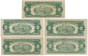 USA, 2 Dollars 1928-1963 - set (5pcs)