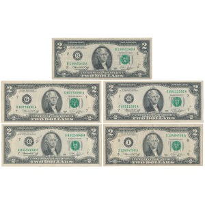 USA, 2 Dollars 1976 - zestaw (5szt)